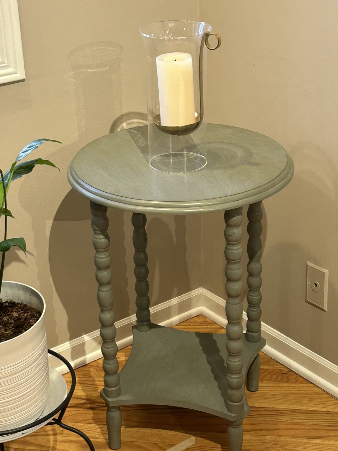 Charming Sage Green Round End Table