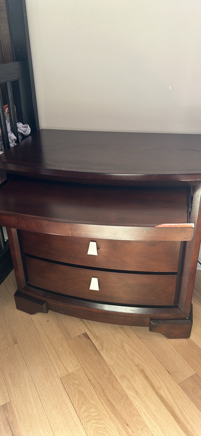 Set of 2 Dark Brown/Espresso Wooden Nightstand - photo 3