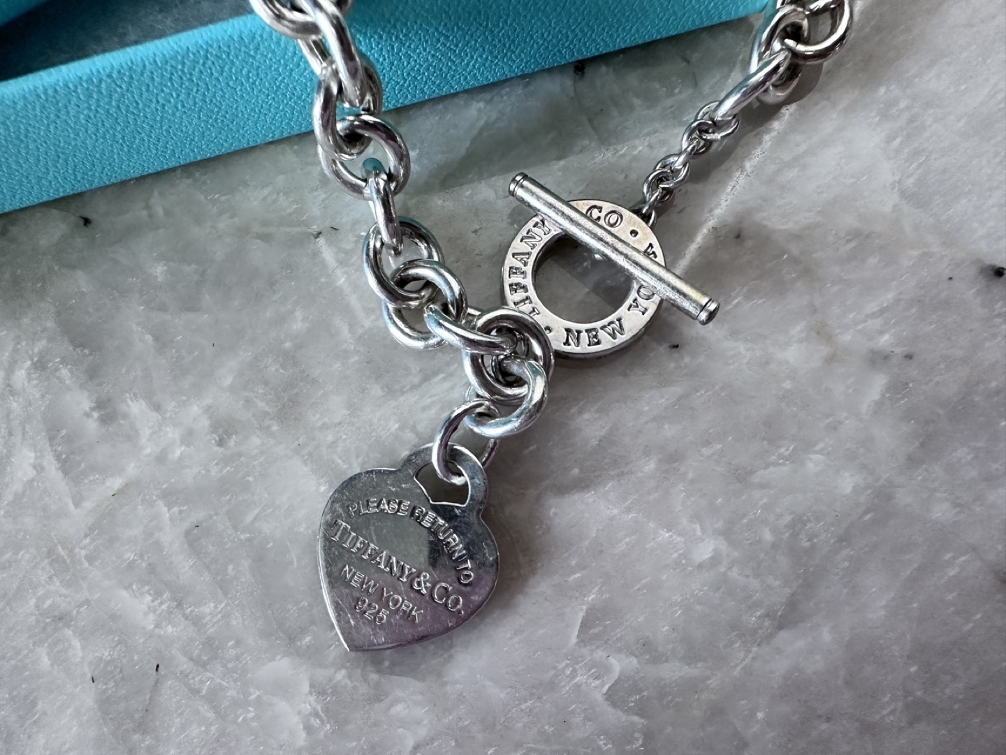 Tiffany Dangle Heart & Toggle Necklace - photo 2
