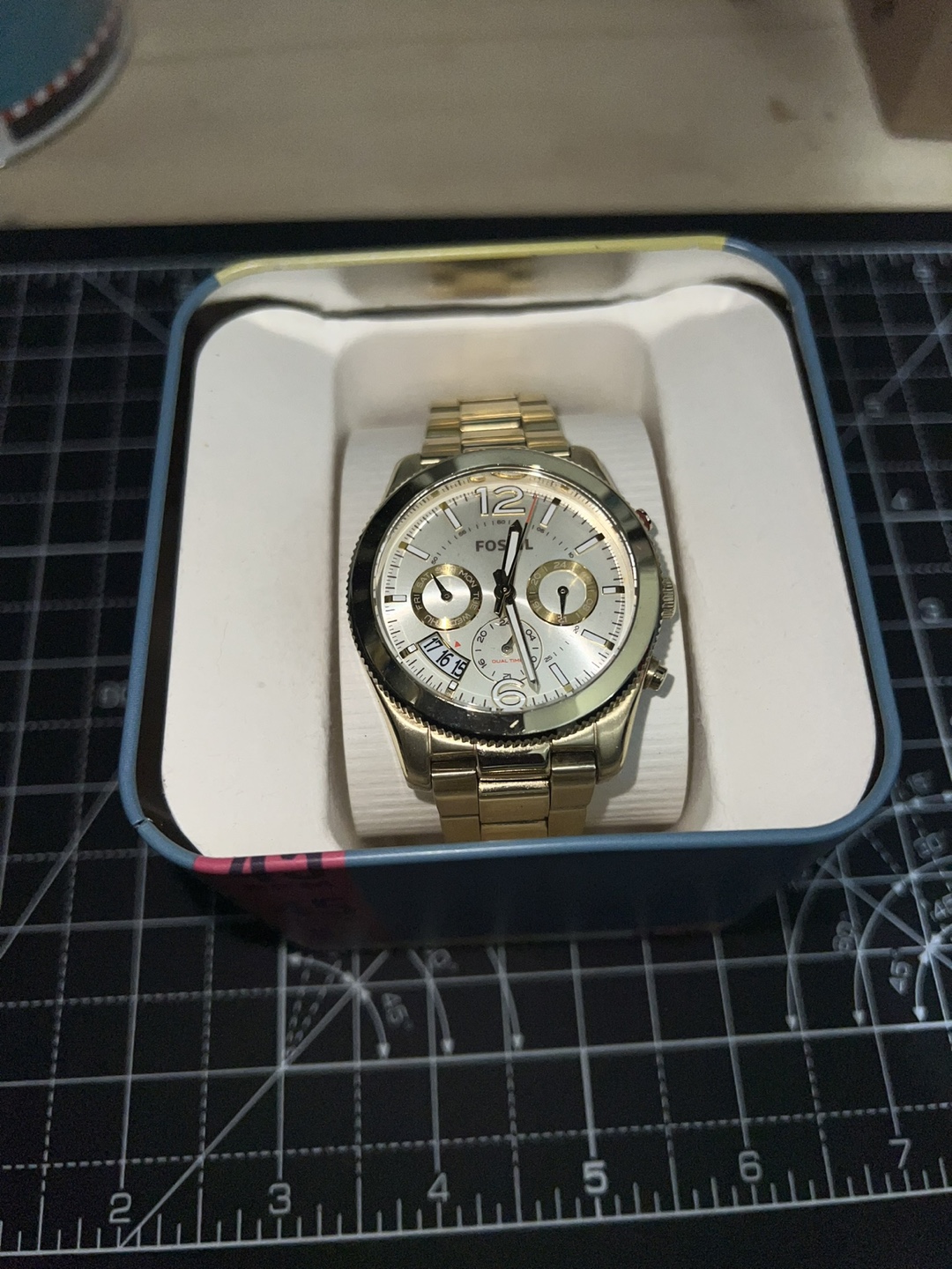 Fossil Gold-Tone Chronograph Watch