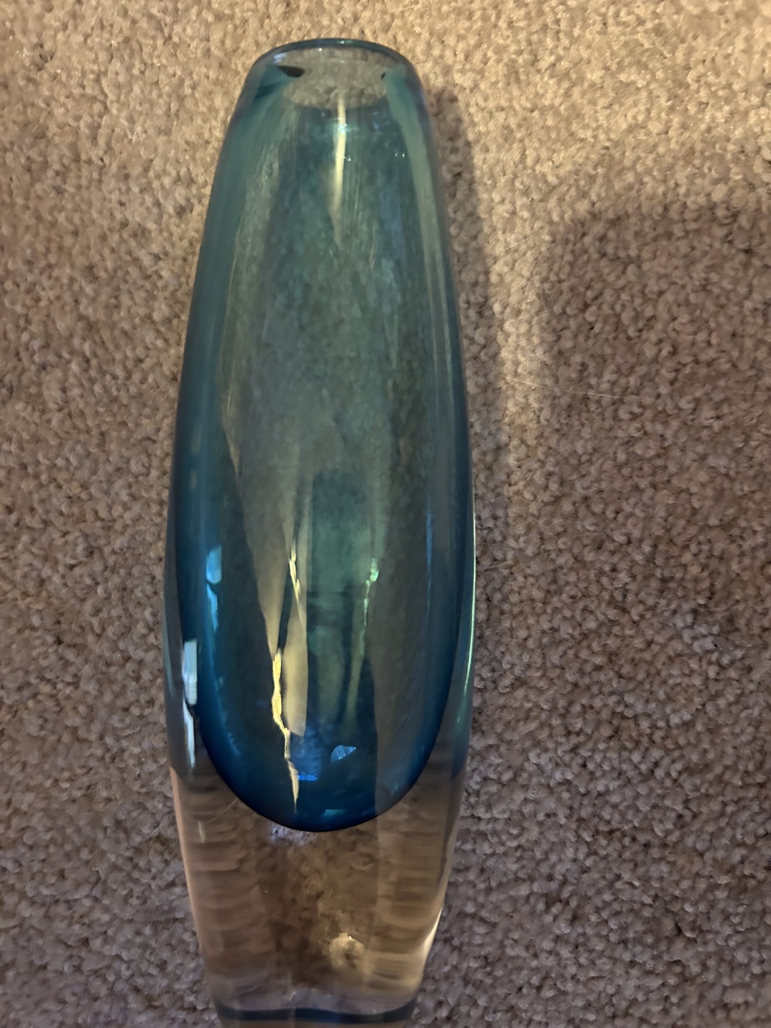 Blue glass vase