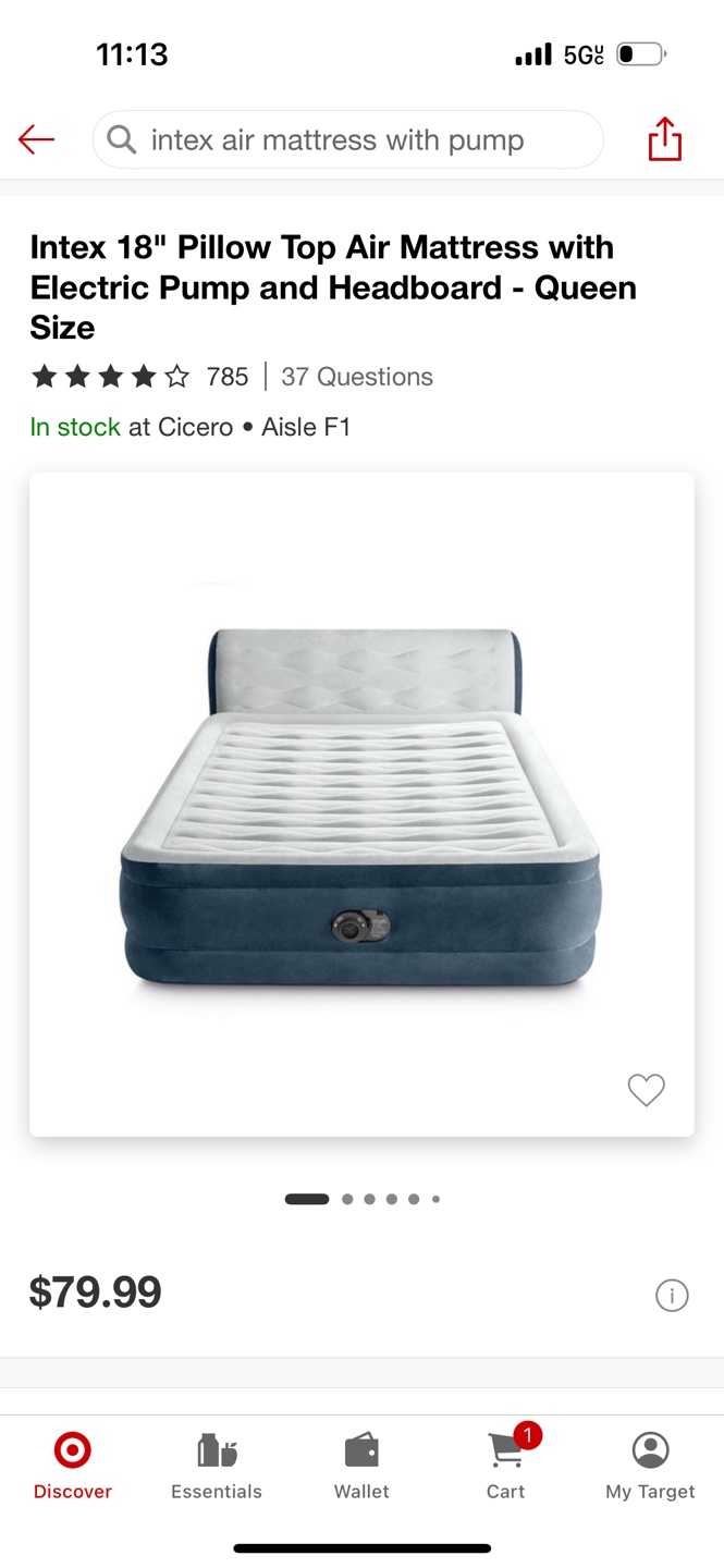 Intex Queen Air Mattress with Headboard