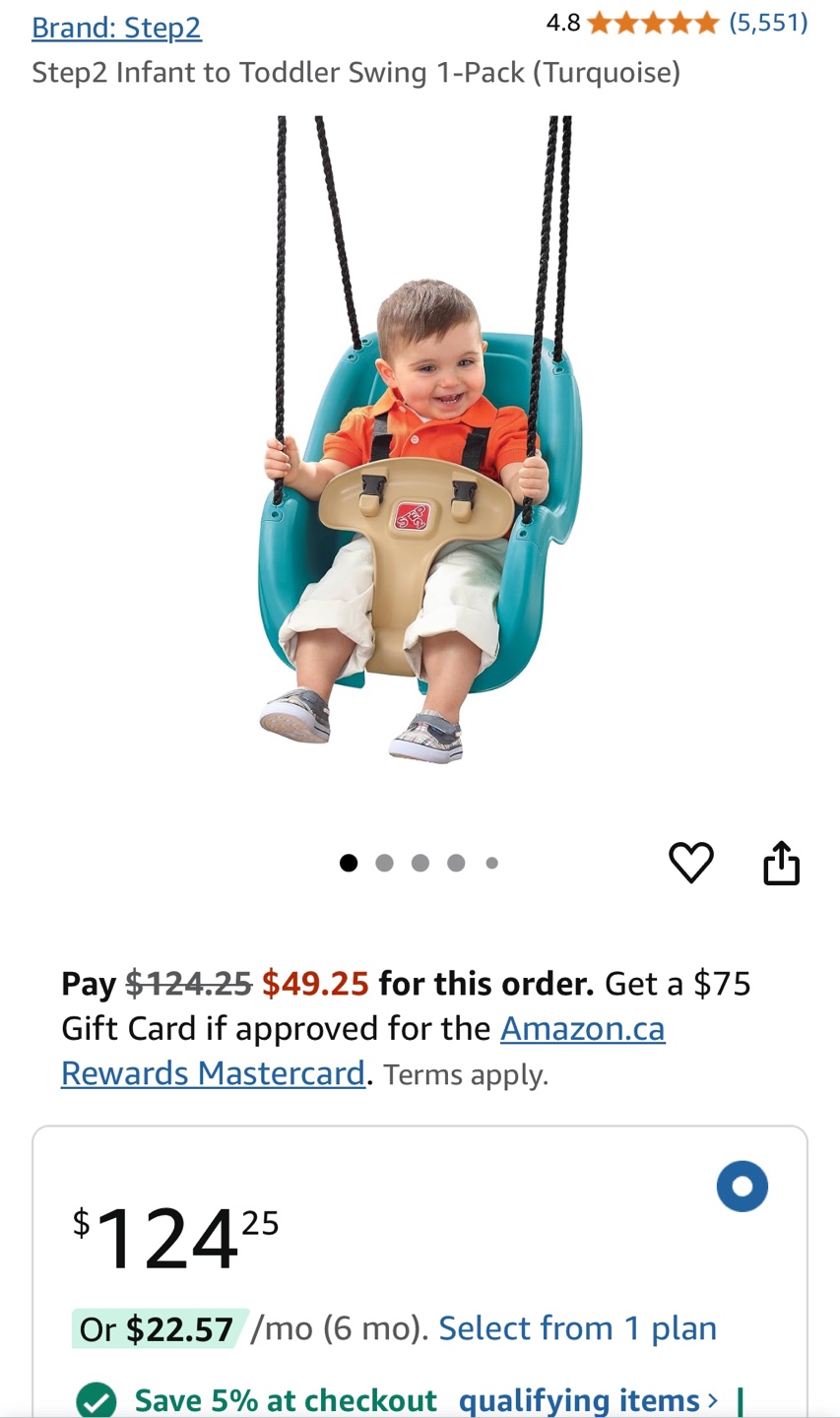 Step2 Infant to Toddler Swing - Turquoise - photo 2