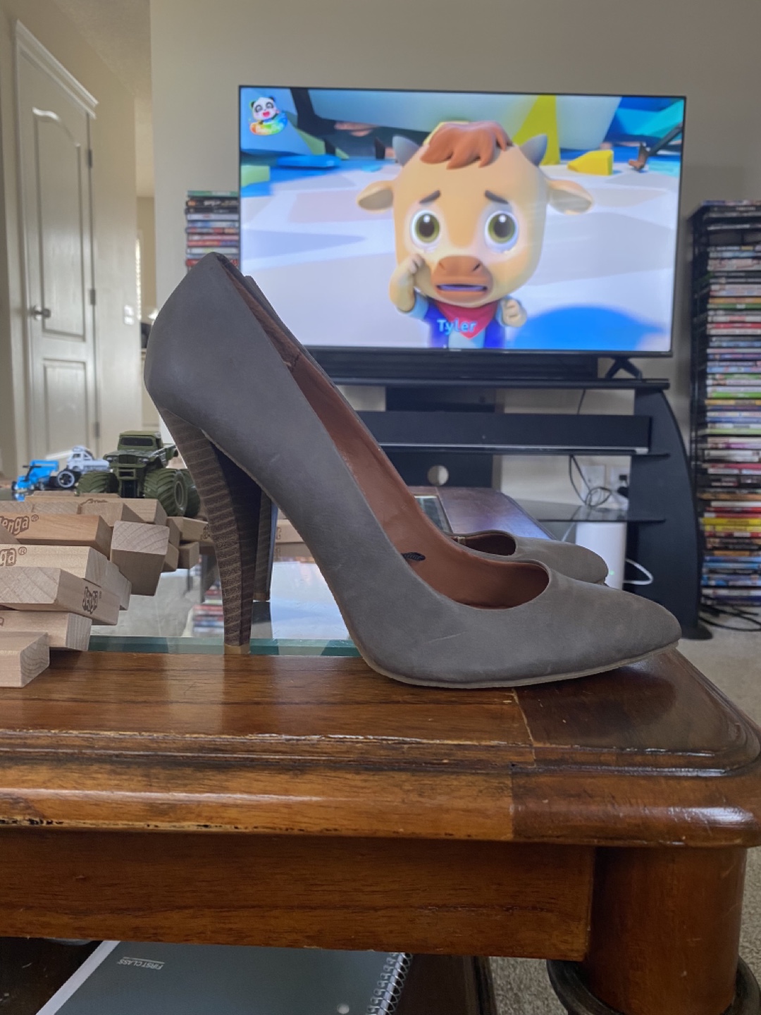 Grey Heels Size 8