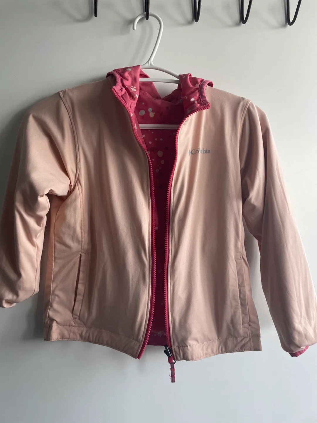 4-5T Girls' Pink Columbia Reversible Jacket - Size 6 image indicator(2)