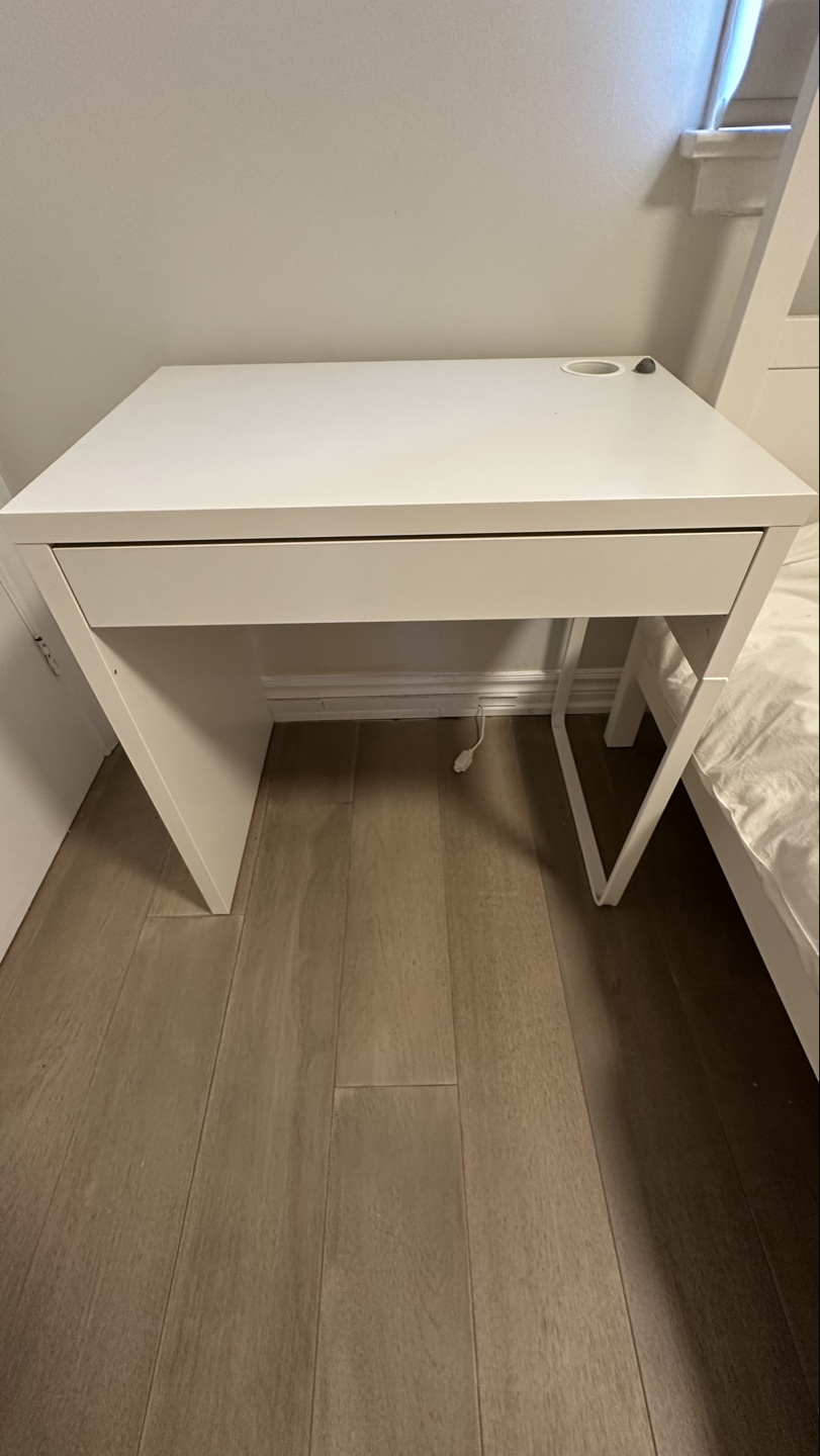White IKEA Desk with Drawer - photo 3