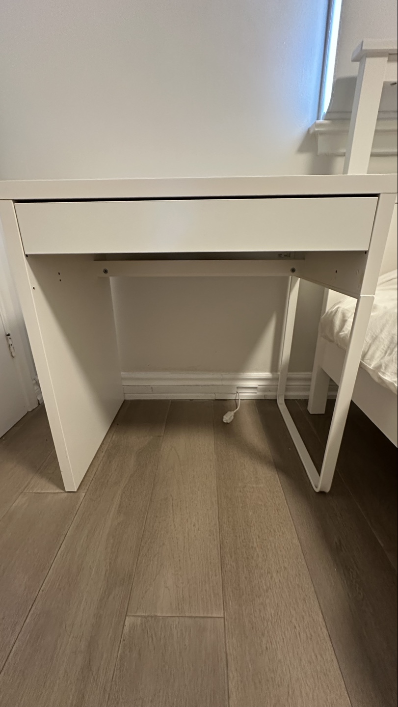 White IKEA Desk with Drawer