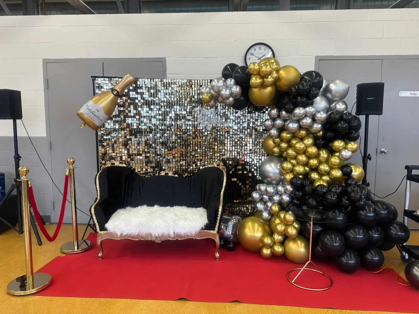 Elegant Black & Gold Party Photo Booth Backdrop image indicator(2)
