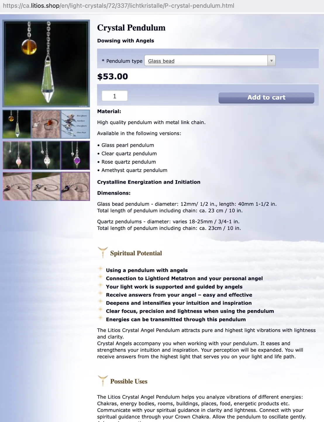 Crystal Pendulum for Dowsing with Angels image indicator(5)