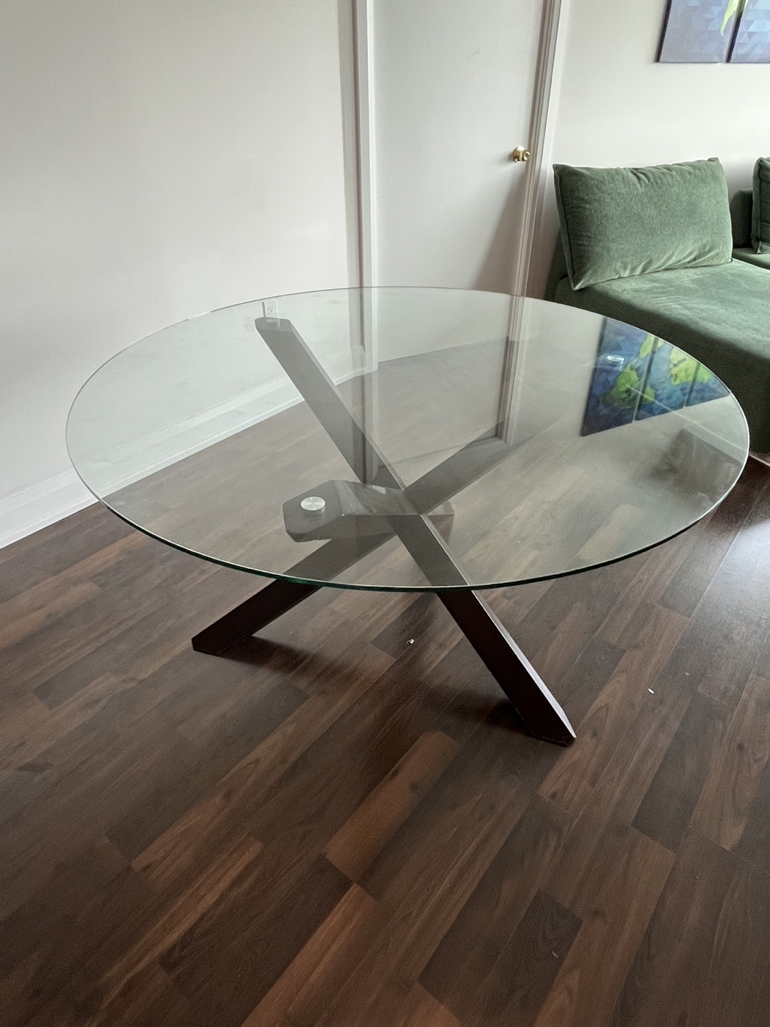 Glass Top Dining Table with Four Grey Chairs - photo 2