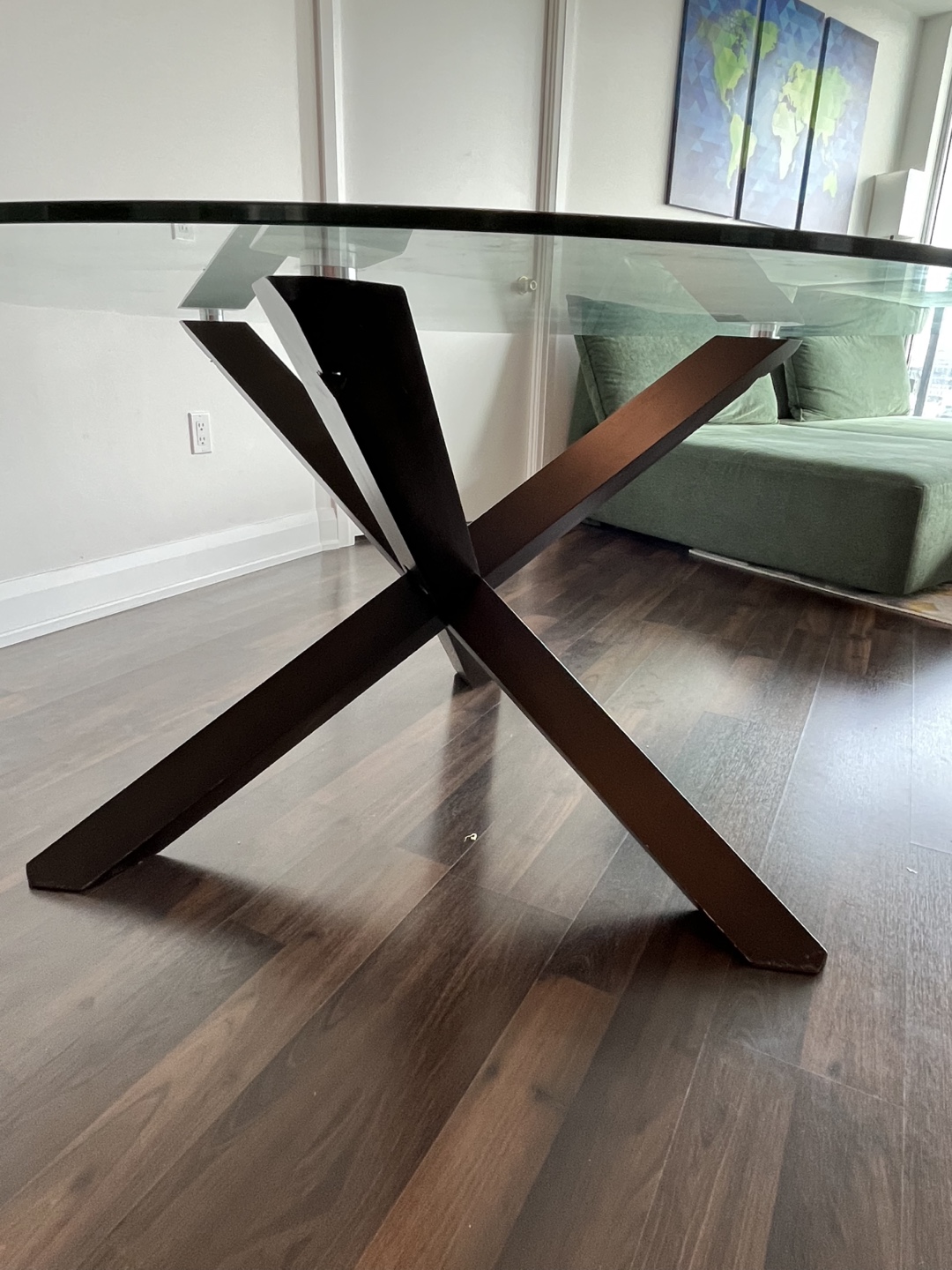Glass Top Dining Table with Four Grey Chairs - photo 3