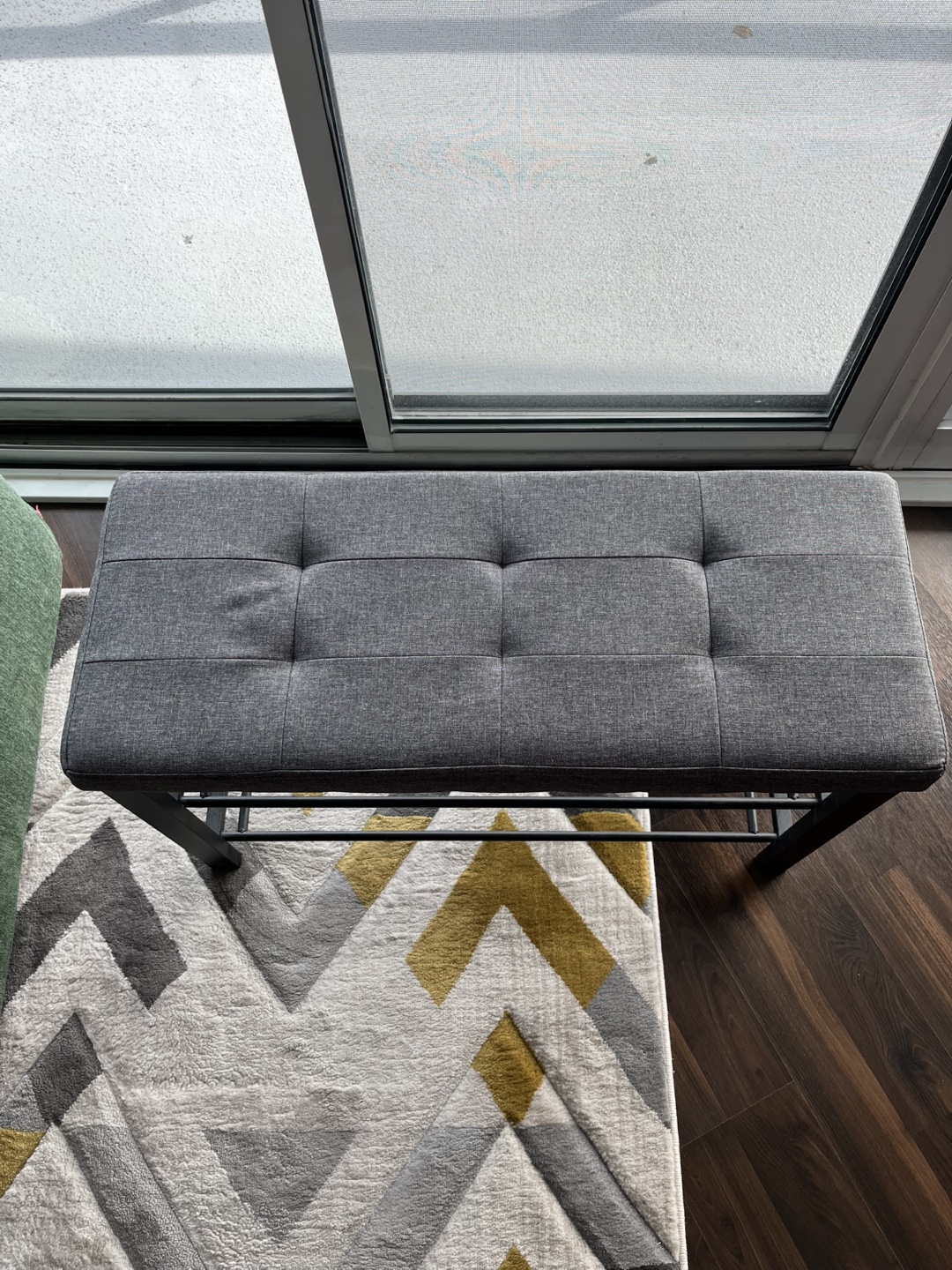 Dark Grey Shoe Bench with Storage - photo 2