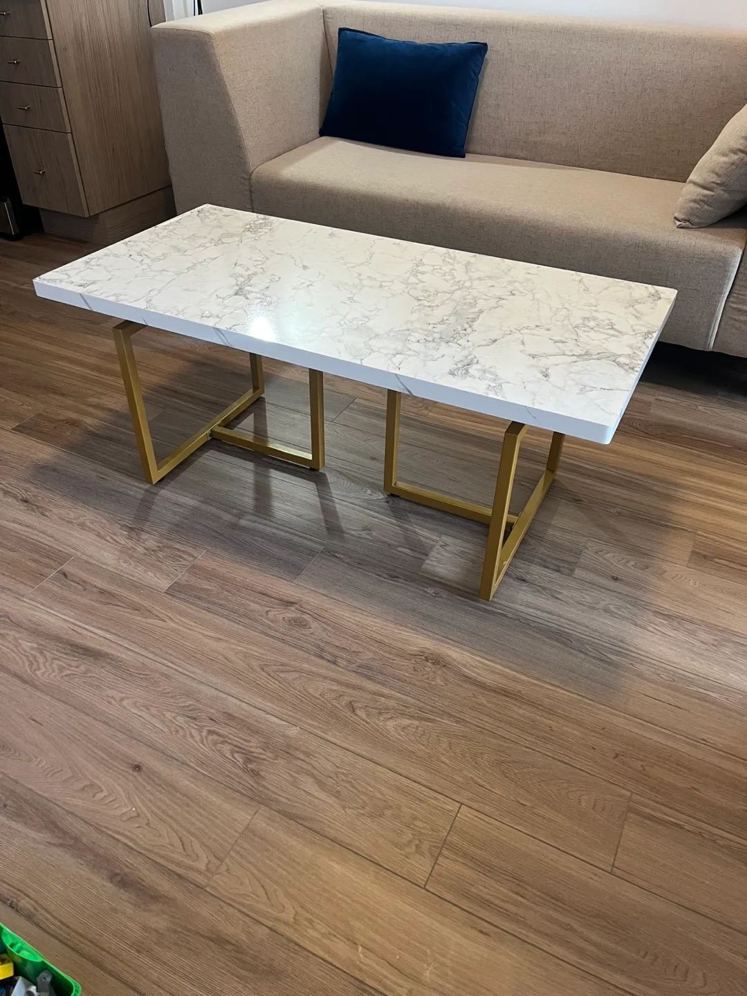 Modern Gold and White Marble Coffee Table image indicator(7)