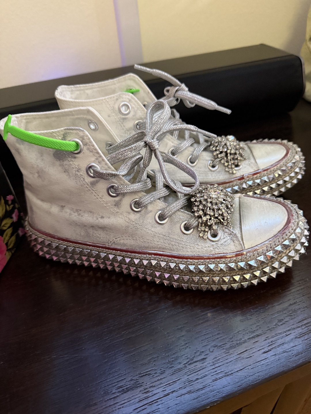Nan-Ku Couture White Studded High Top Sneakers - photo 4