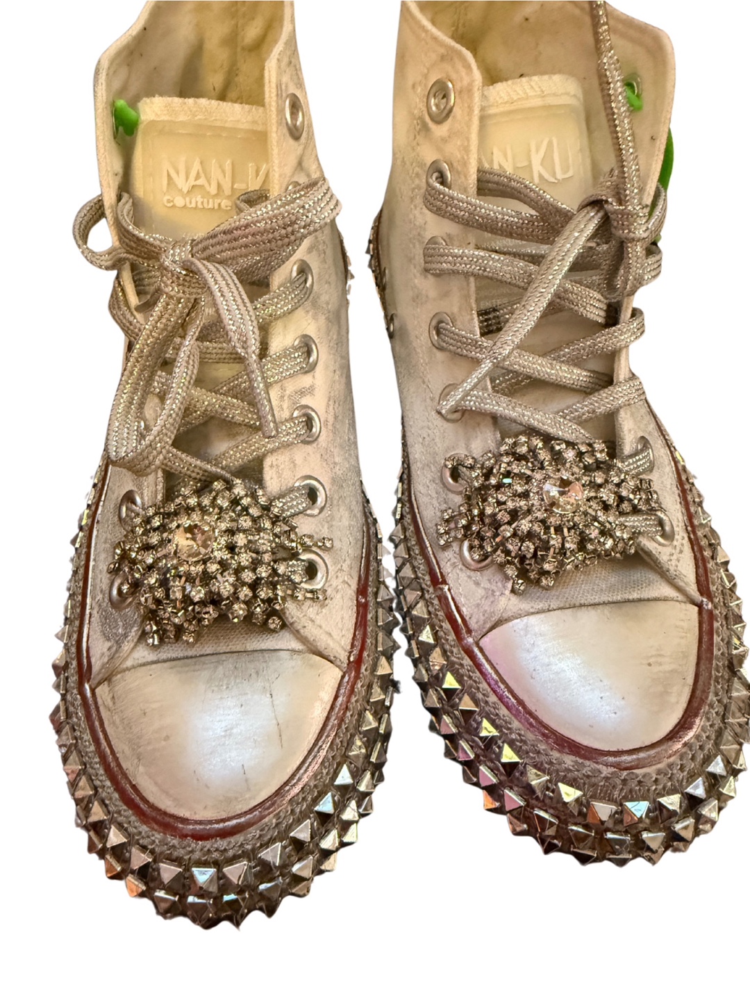 Nan-Ku Couture White Studded High Top Sneakers - photo 2