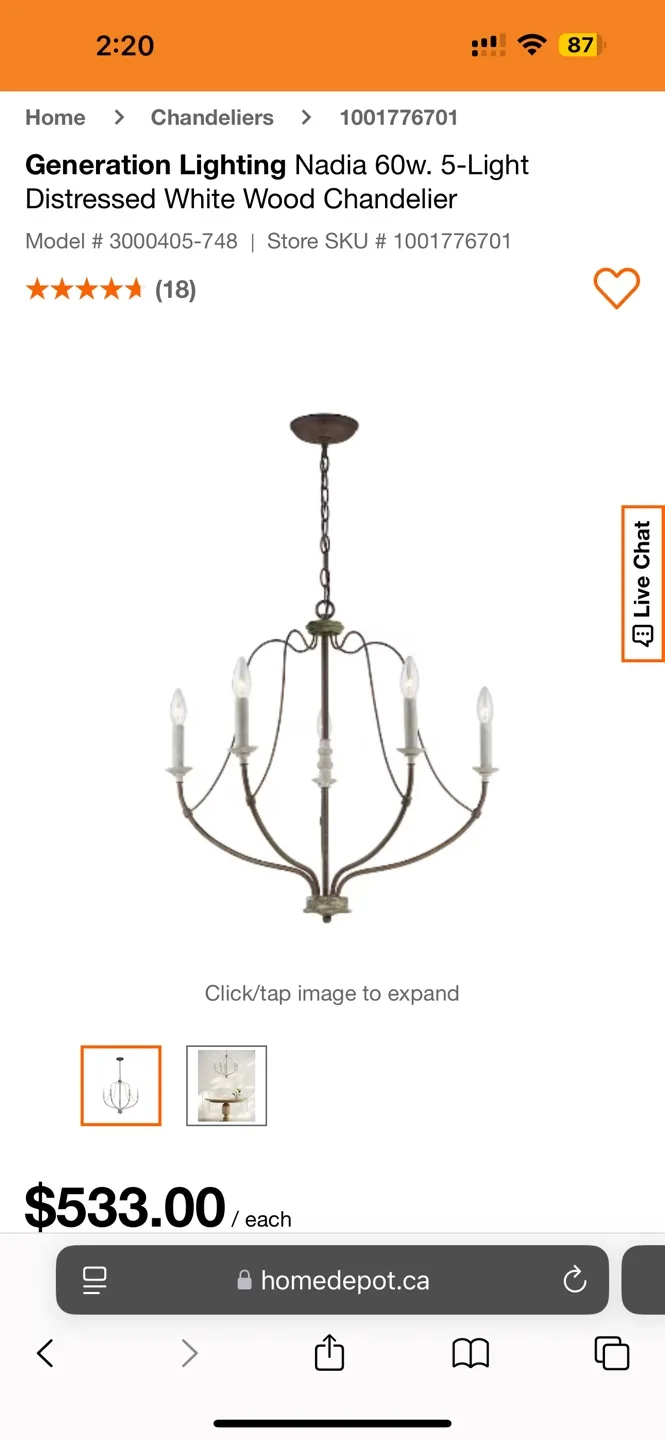 Generation Lighting Nadia 5-Light Chandelier thumbnail