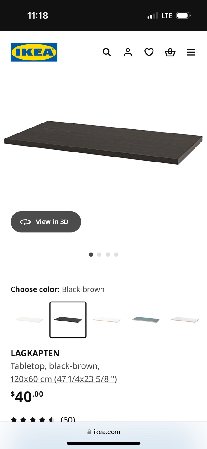 IKEA LAGKAPTEN Desk - Black-Brown