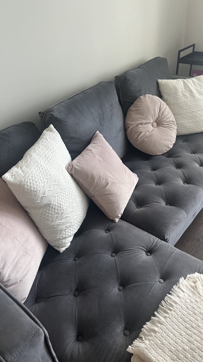 Structube Todd Grey Velvet Interchangeable Sectional Sofa - photo 3