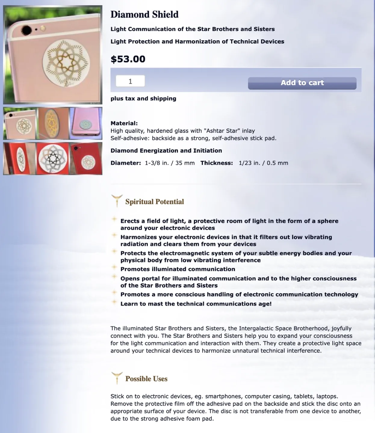 Diamond Shield EMF Protection Disc Sticker image indicator(2)