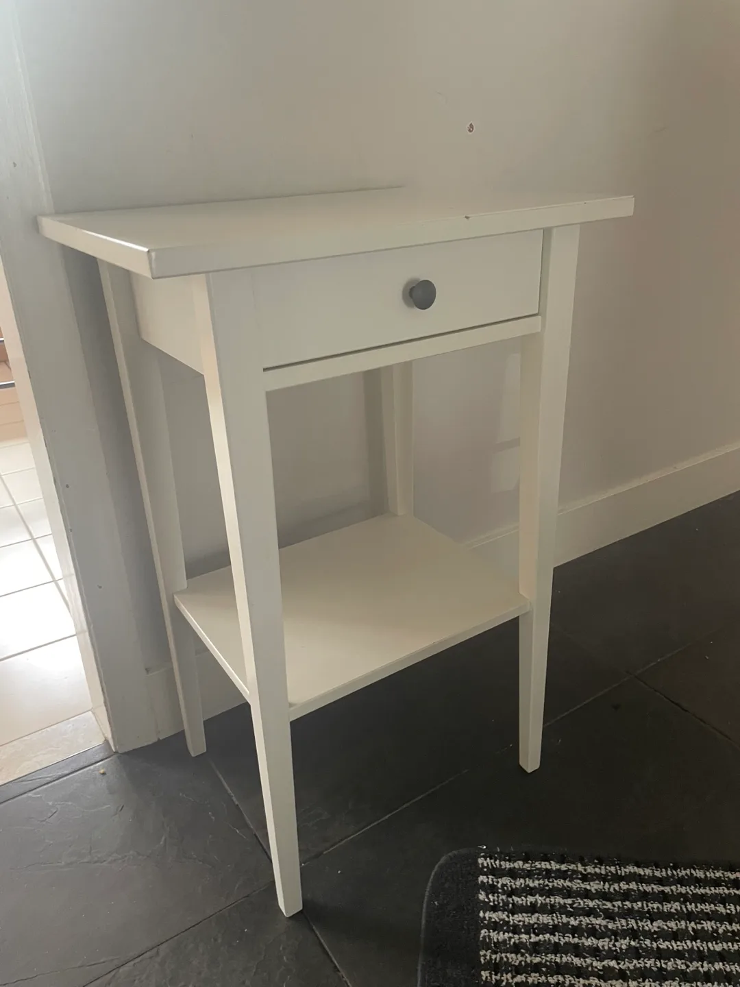 💚Two - White Nightstand with Drawer and Shelf thumbnail