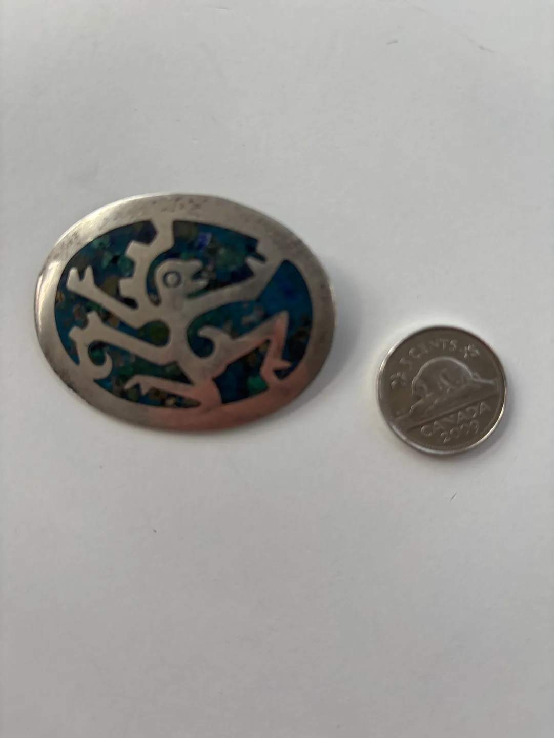 Vintage Sterling Silver Mexican Brooch image indicator(2)