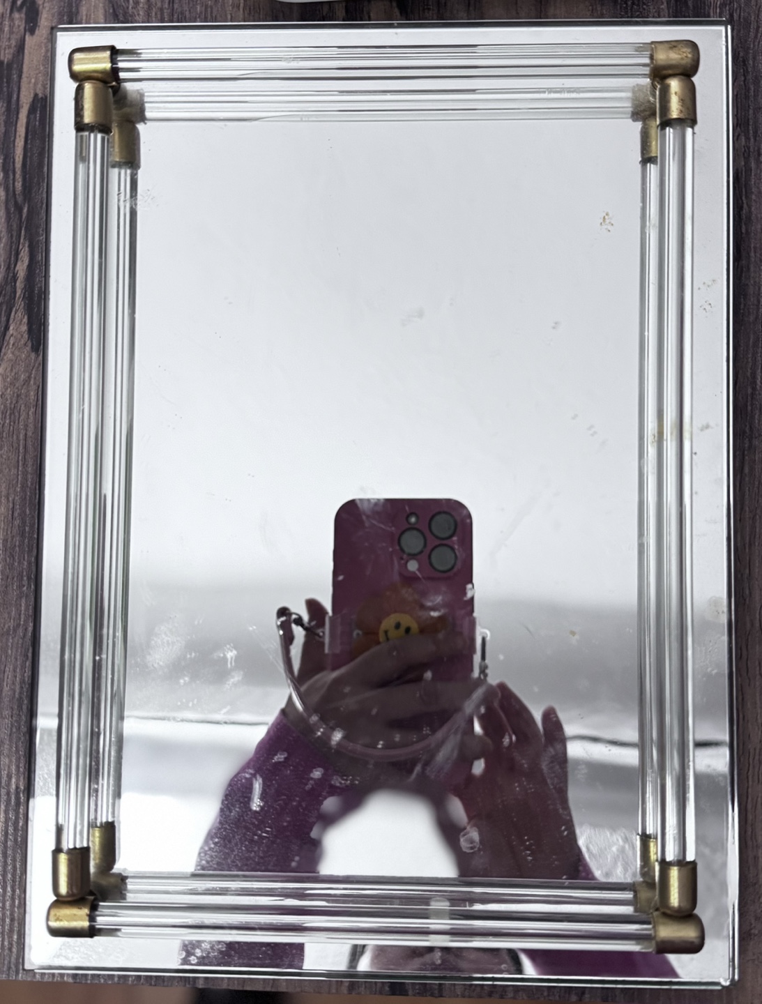 White Framed Handheld Mirror - photo 2