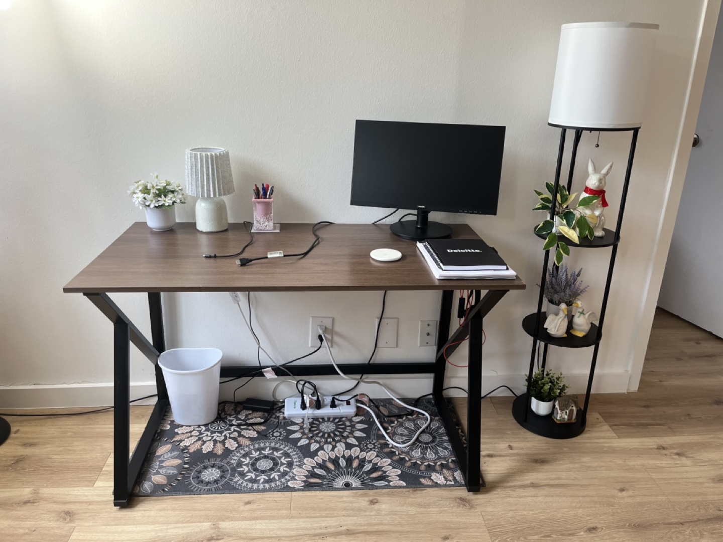 Computer Desk with Black Metal Frame