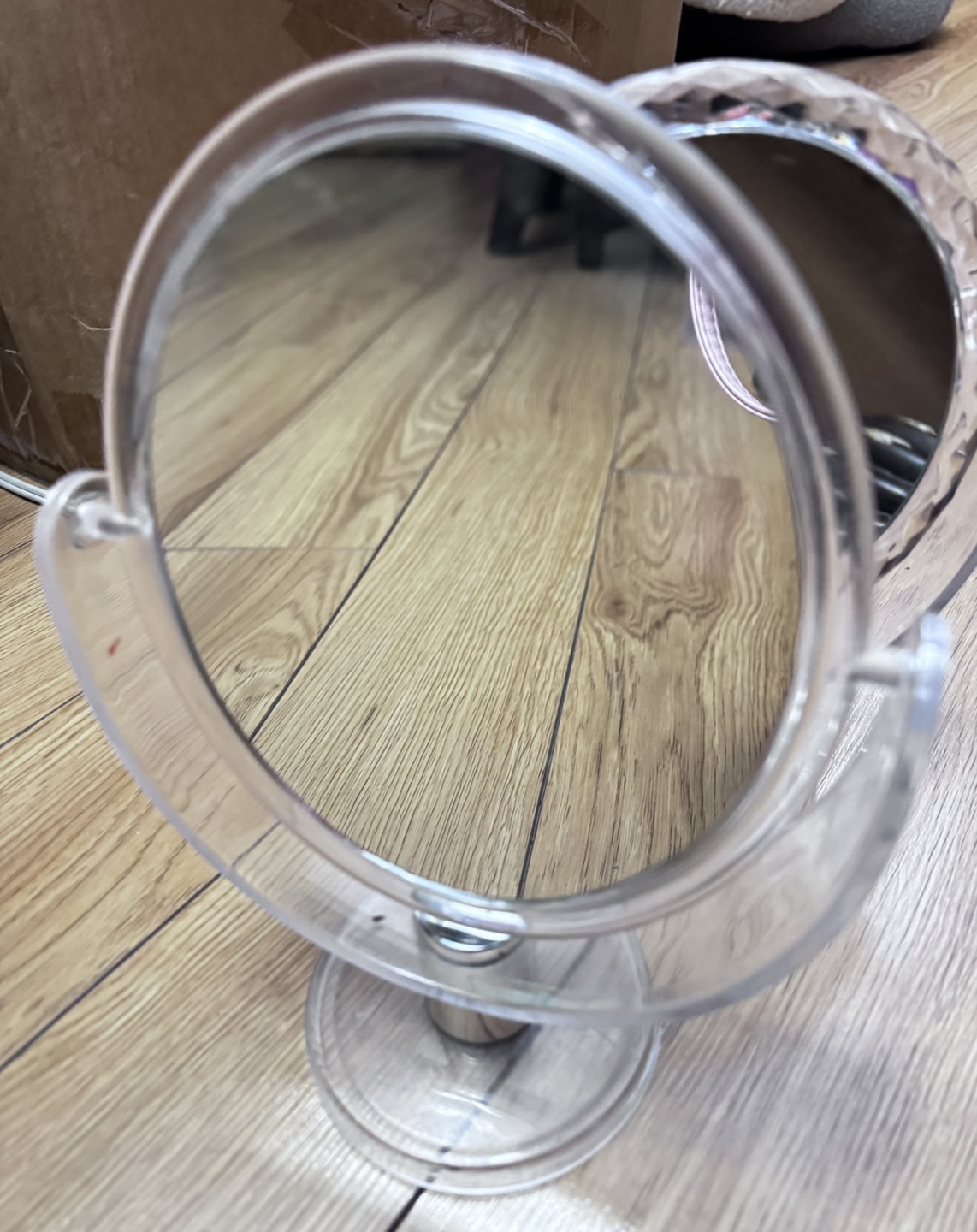 Clear Acrylic Double-Sided Vanity Mirror