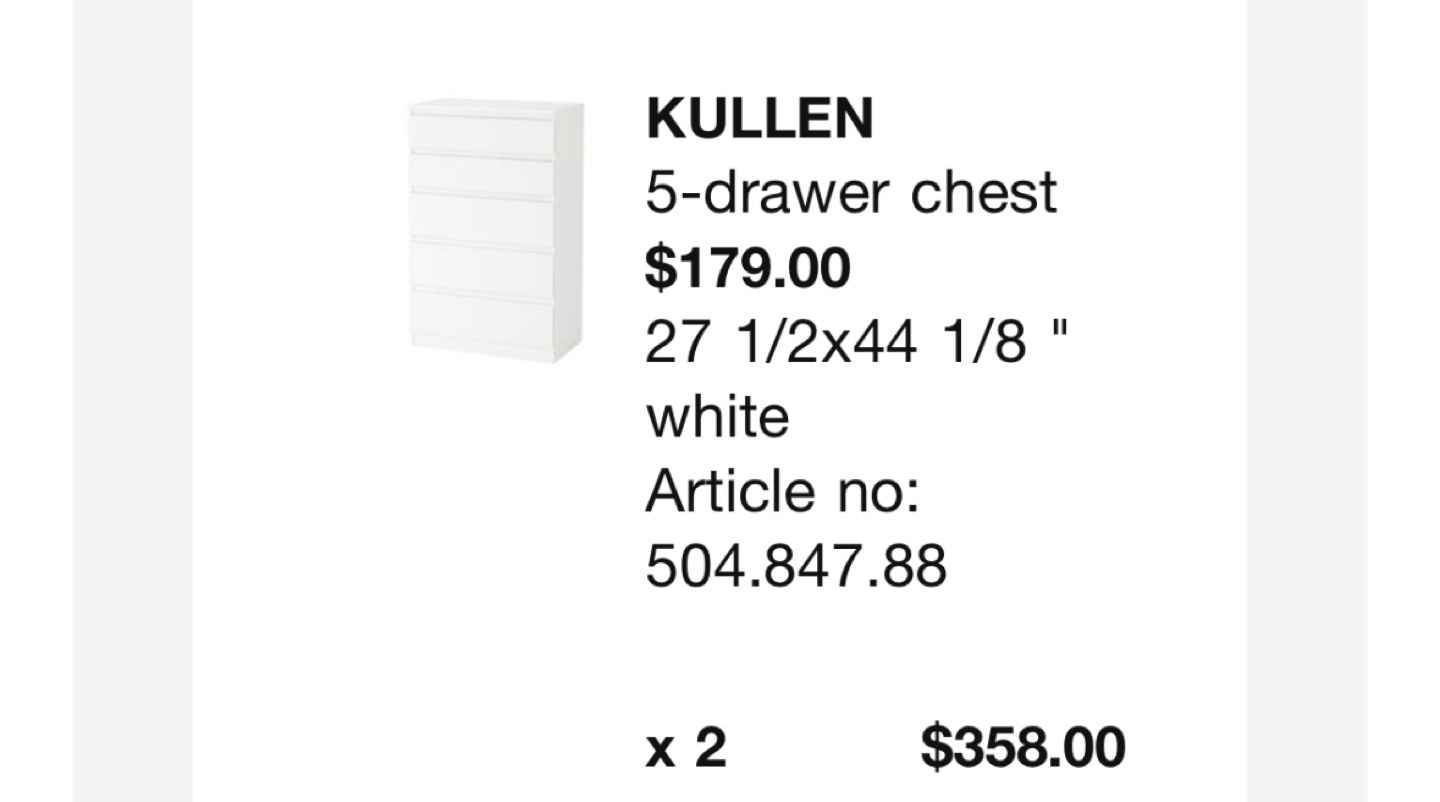 IKEA KULLEN 5-Drawer Chest (x2) - photo 2