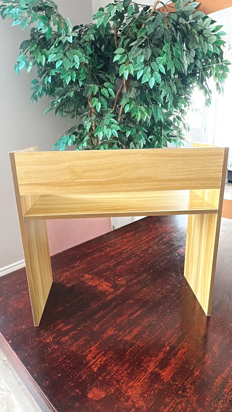 (used) light walnut desktop bookshelf organizer 💚 image indicator(3)