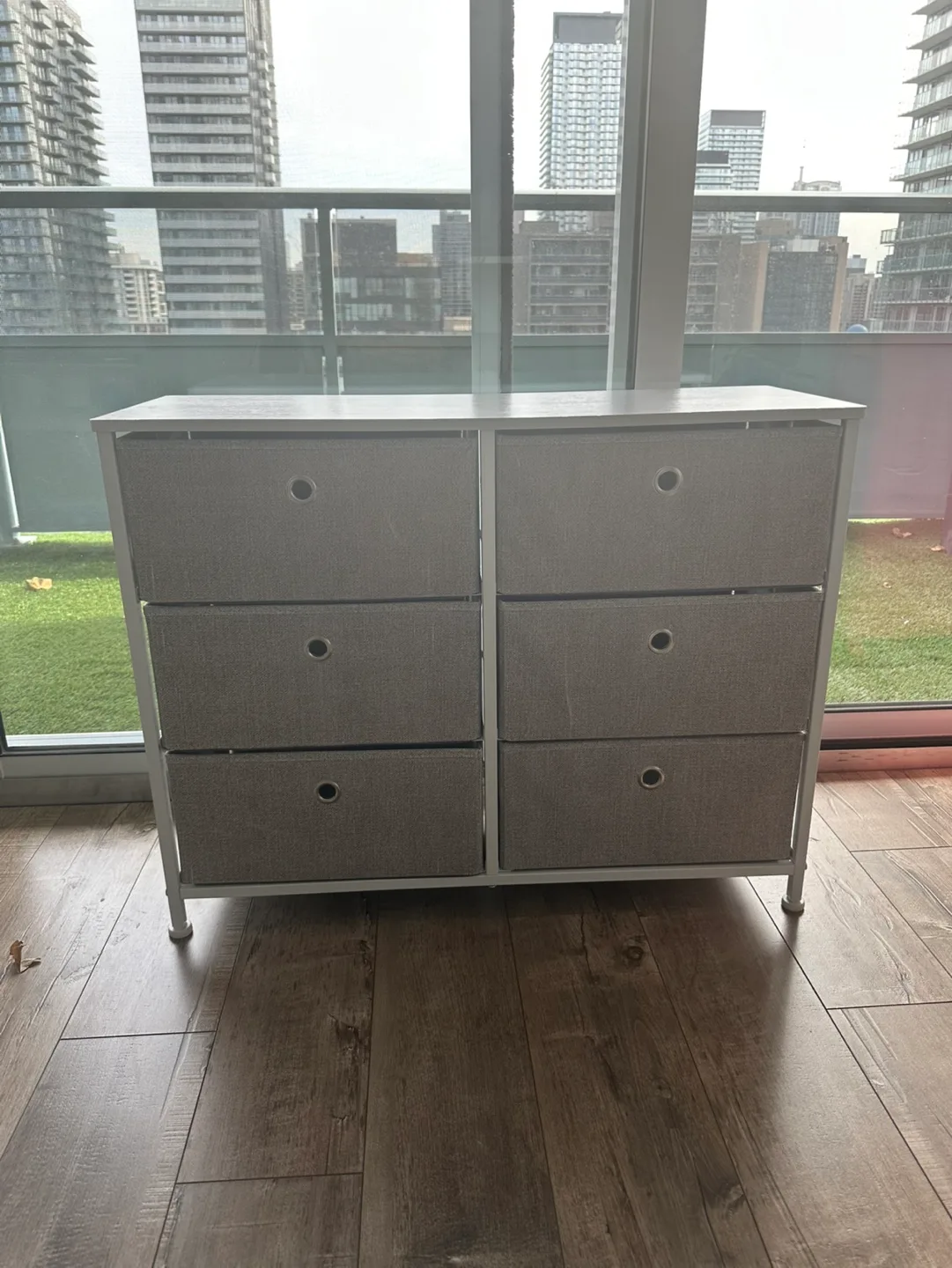 💚 White 6-Drawer Fabric Chest of Drawers thumbnail