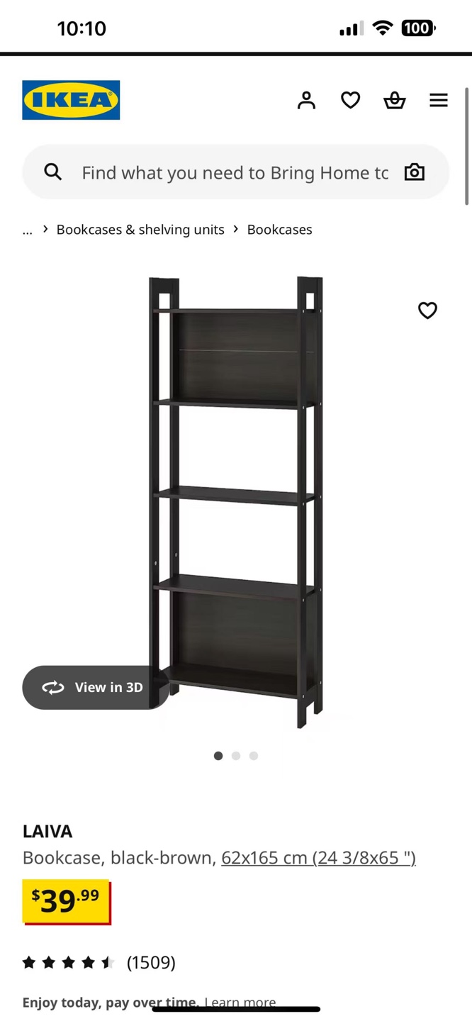 IKEA LAIVA Bookcase - Black-Brown