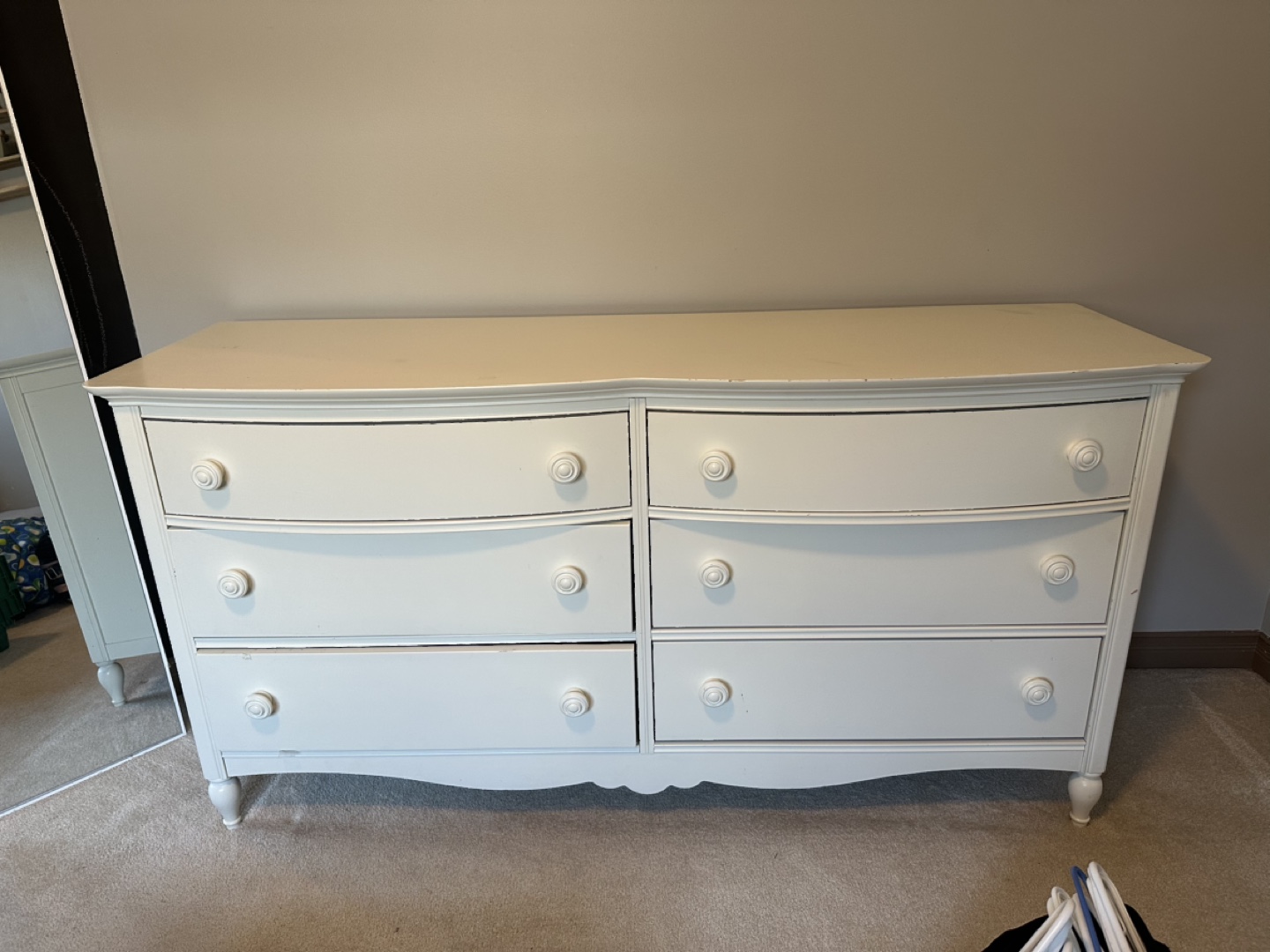 White Wooden Dresser and Nightstands Set