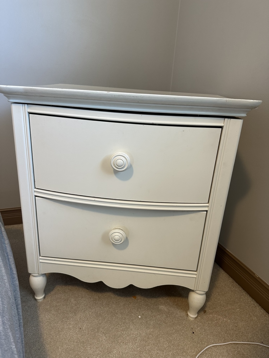 White Wooden Dresser and Nightstands Set - photo 2