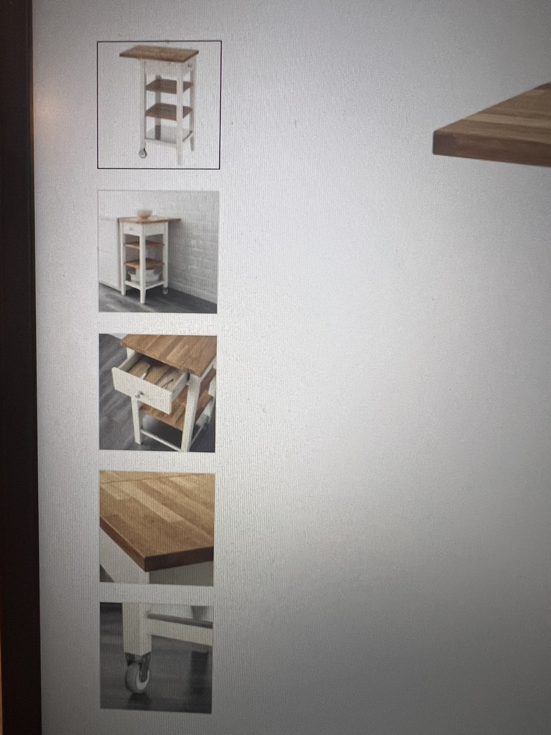 White Kitchen Cart - photo 4