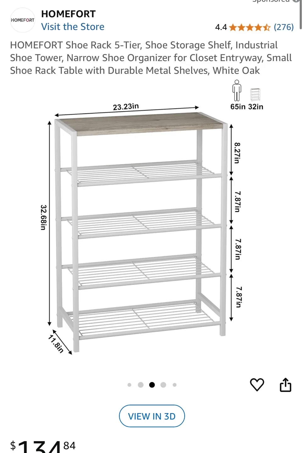 5-Tier Shoe Rack - White Oak 💚 thumbnail