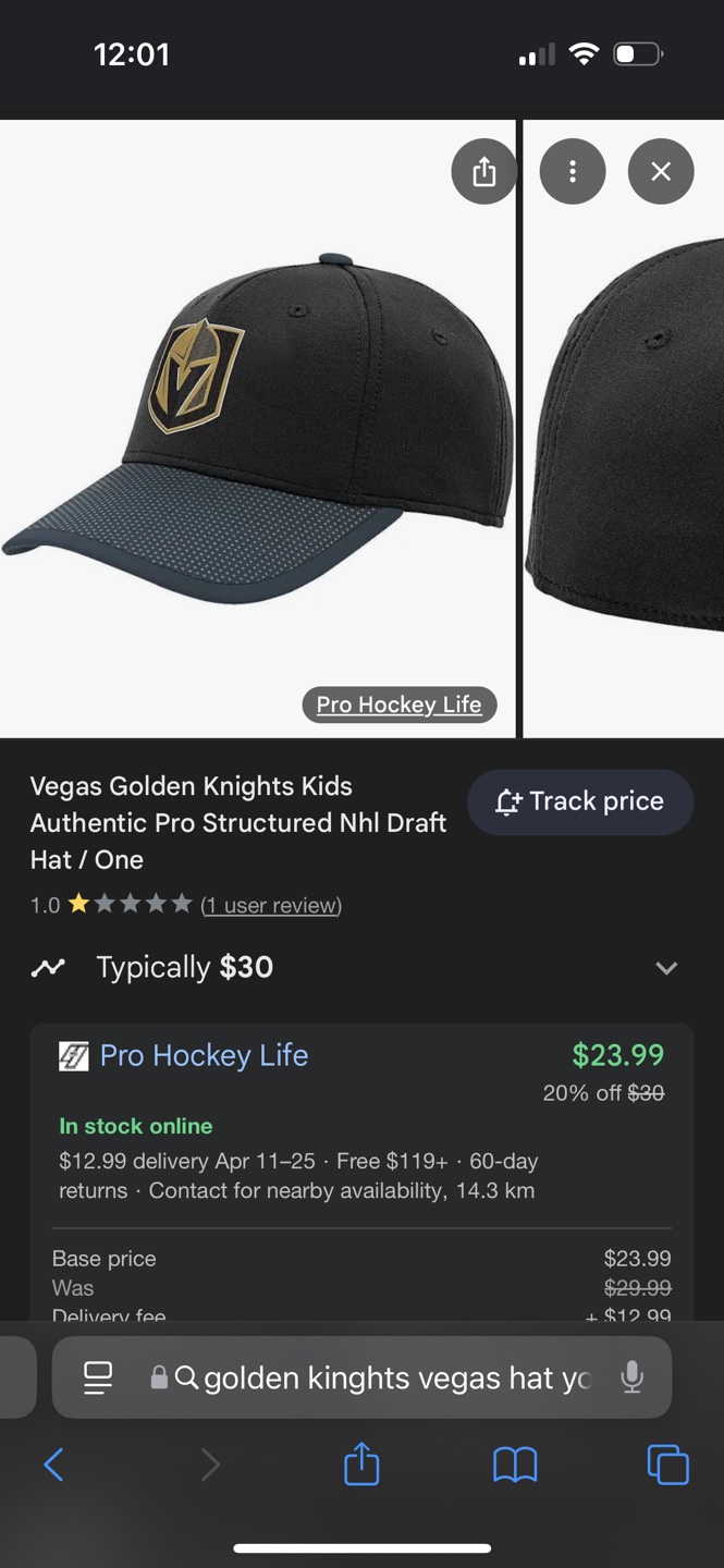 Vegas Golden Knights NHL Kids Hat