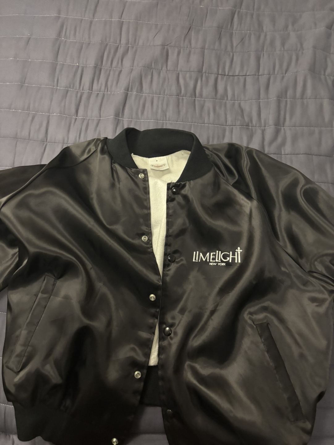 Vintage Limelight New York Satin Baseball Jacket - Size XL