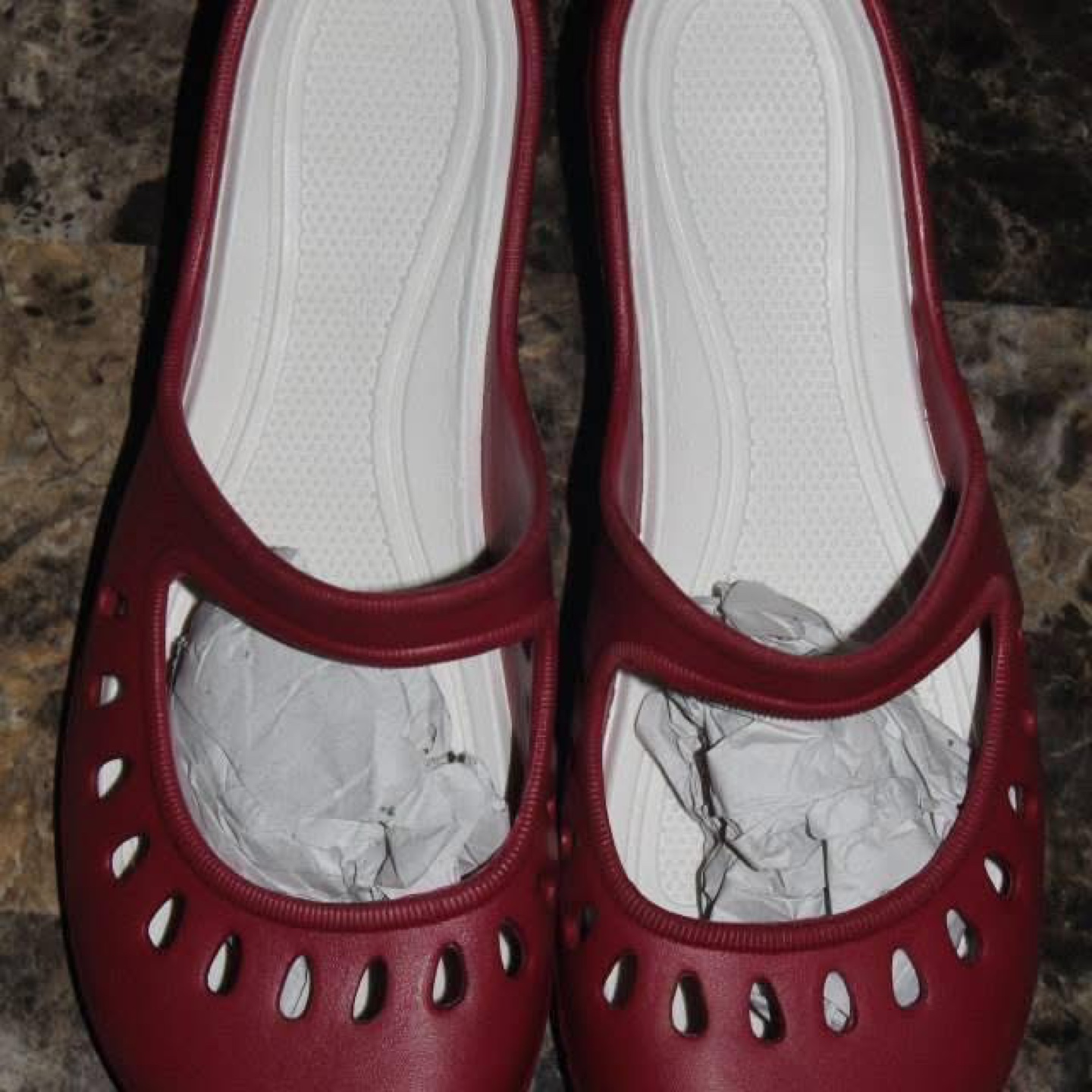 Women's Burgundy Mary Jane-Style Crocs
