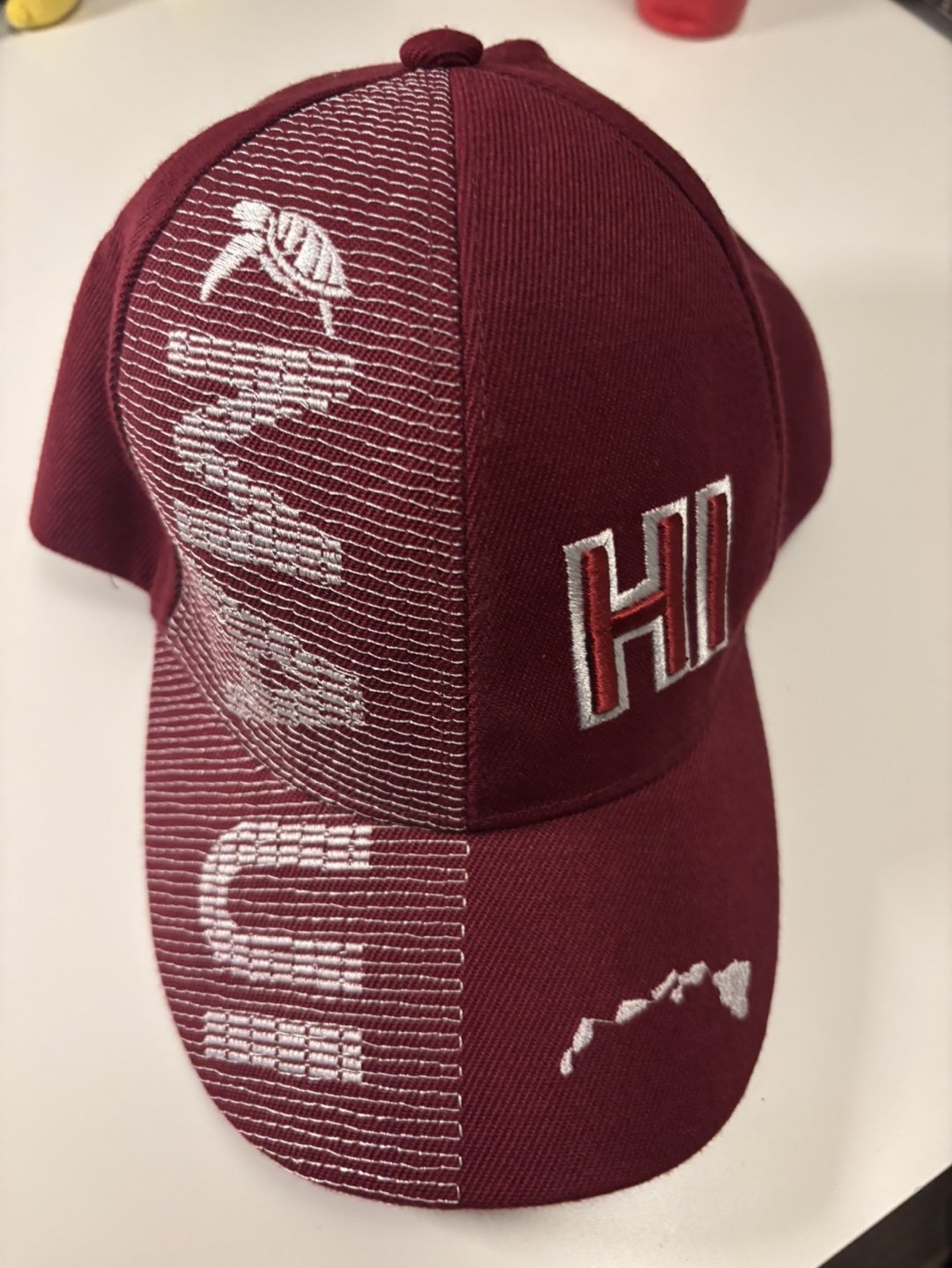 Maroon Hawaii Baseball Cap