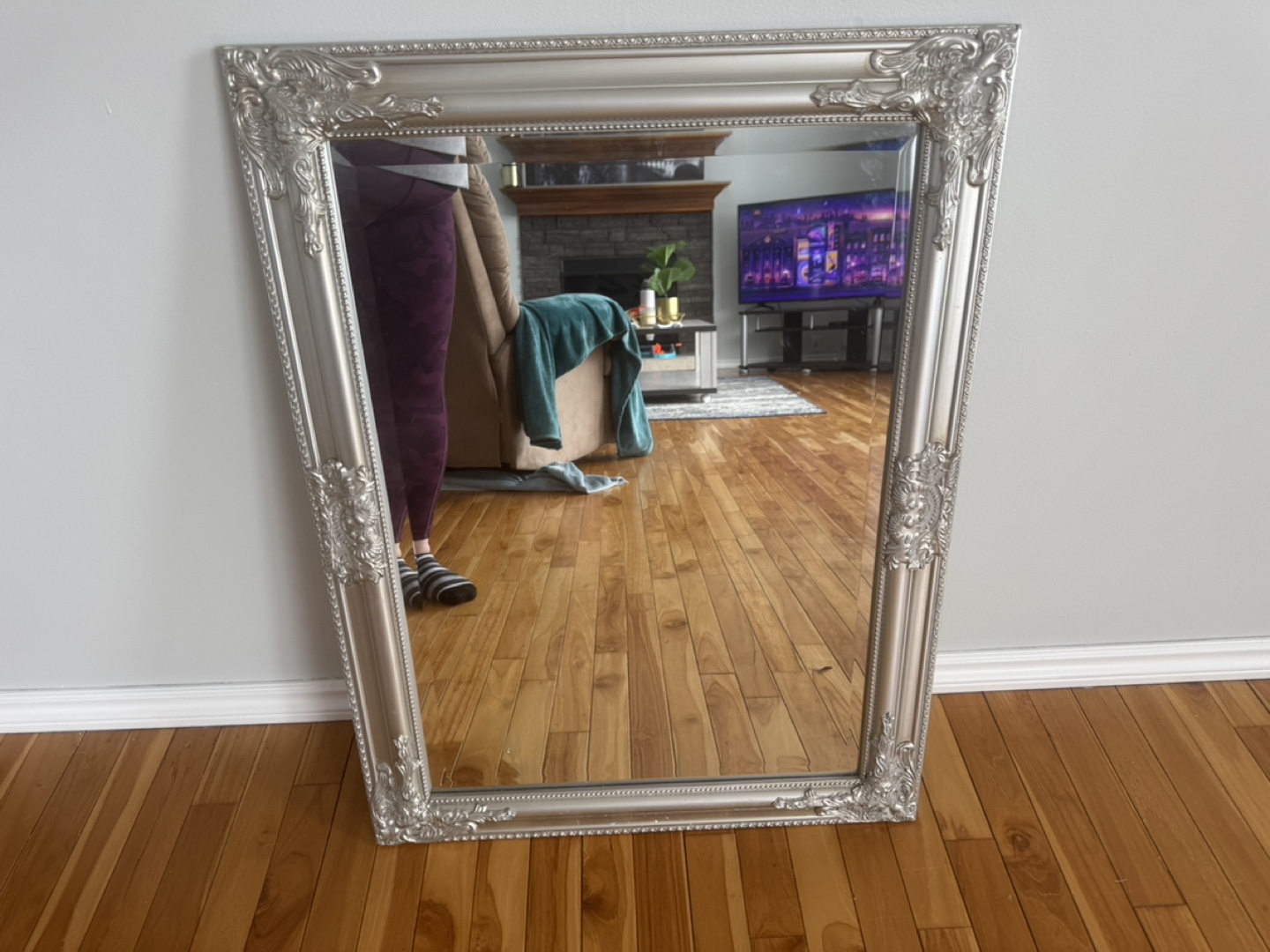 Ornate Silver Framed Mirror - photo 2