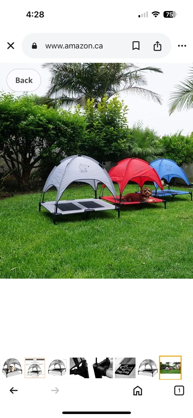 Floppy Dawg Dog Cot with Canopy - Medium Gray image indicator(5)