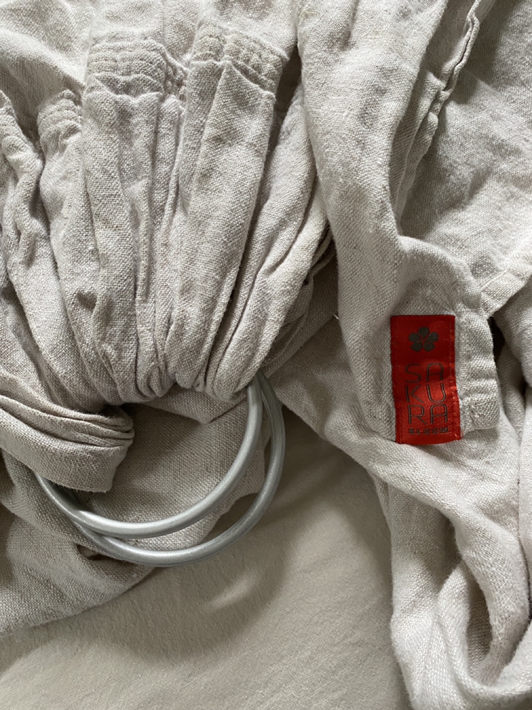 Sakura Bloom Linen Ring Sling 💚 - photo 2
