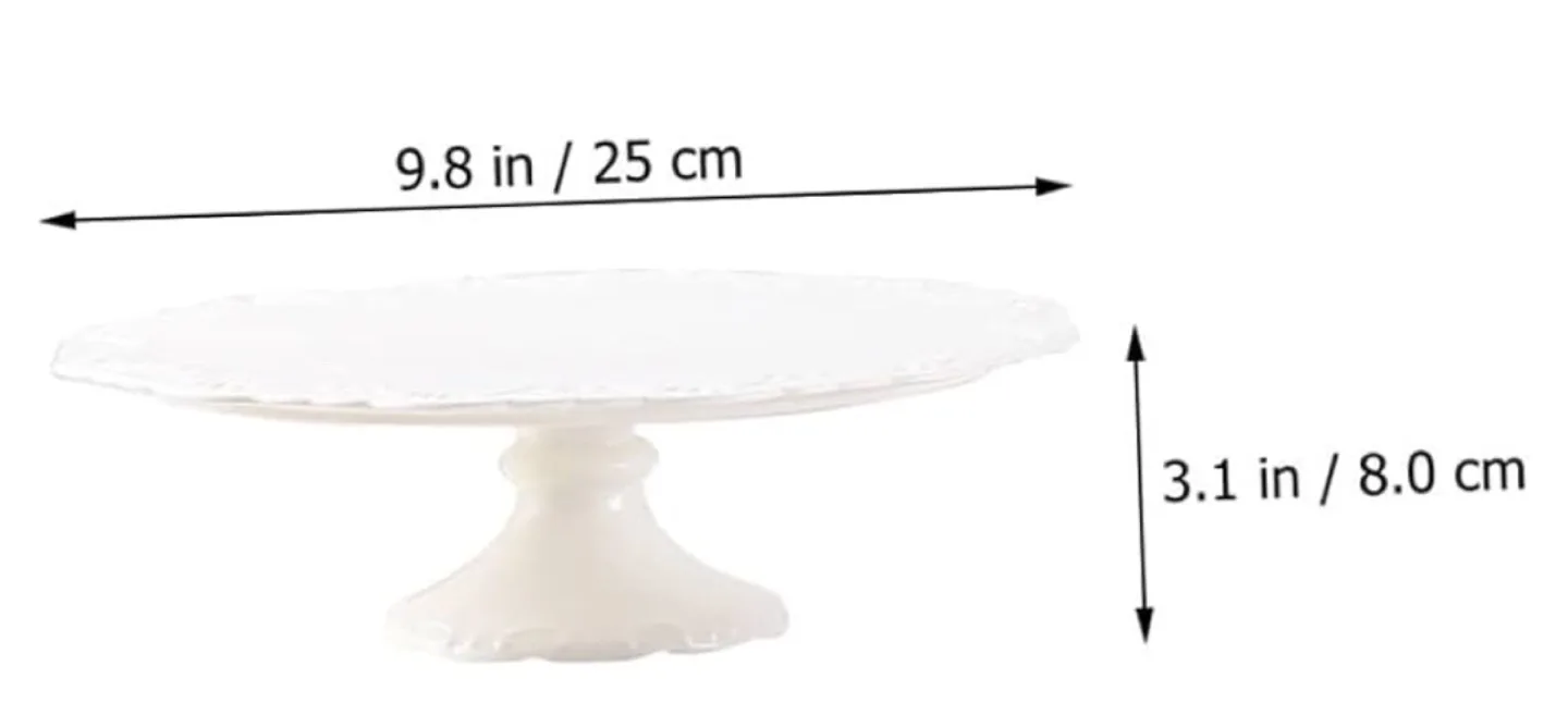 White Ceramic Cake Stand - Elegant Dessert Display image indicator(2)