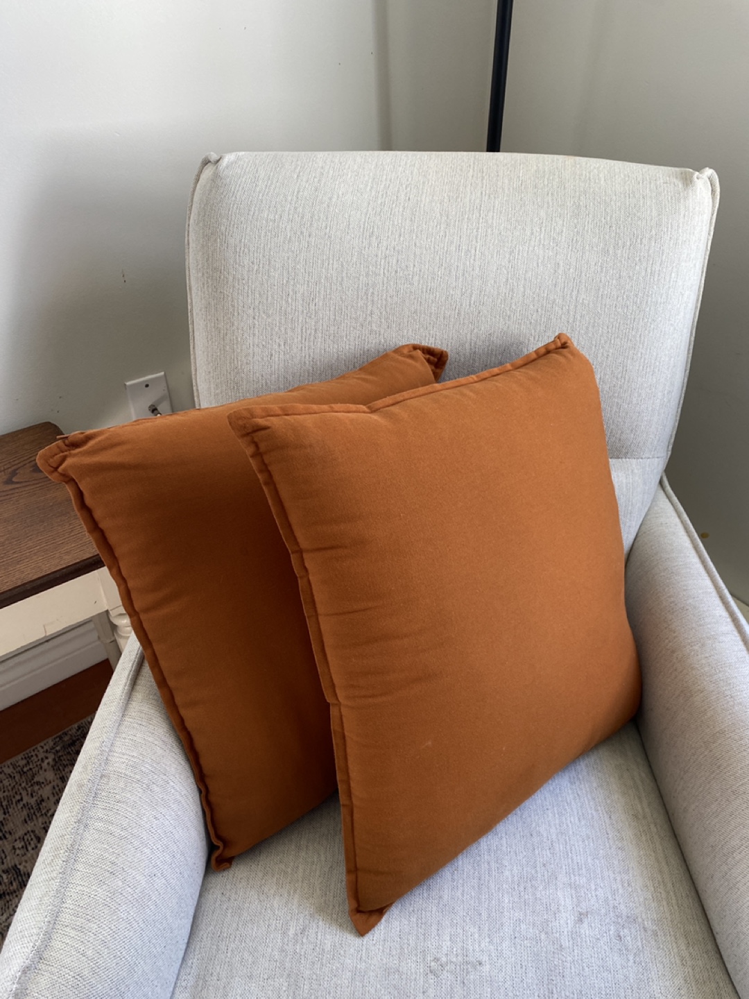 Two Burnt Orange Throw Pillows 💚