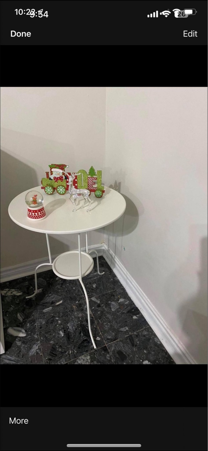 White Metal Side Table