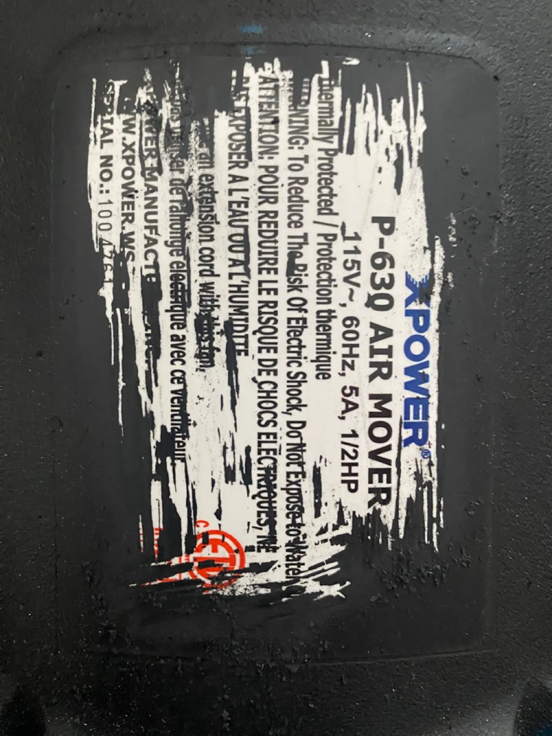 (2) XPOWER P-630 1/2 HP High Velocity Air Movers 💚 image indicator(4)