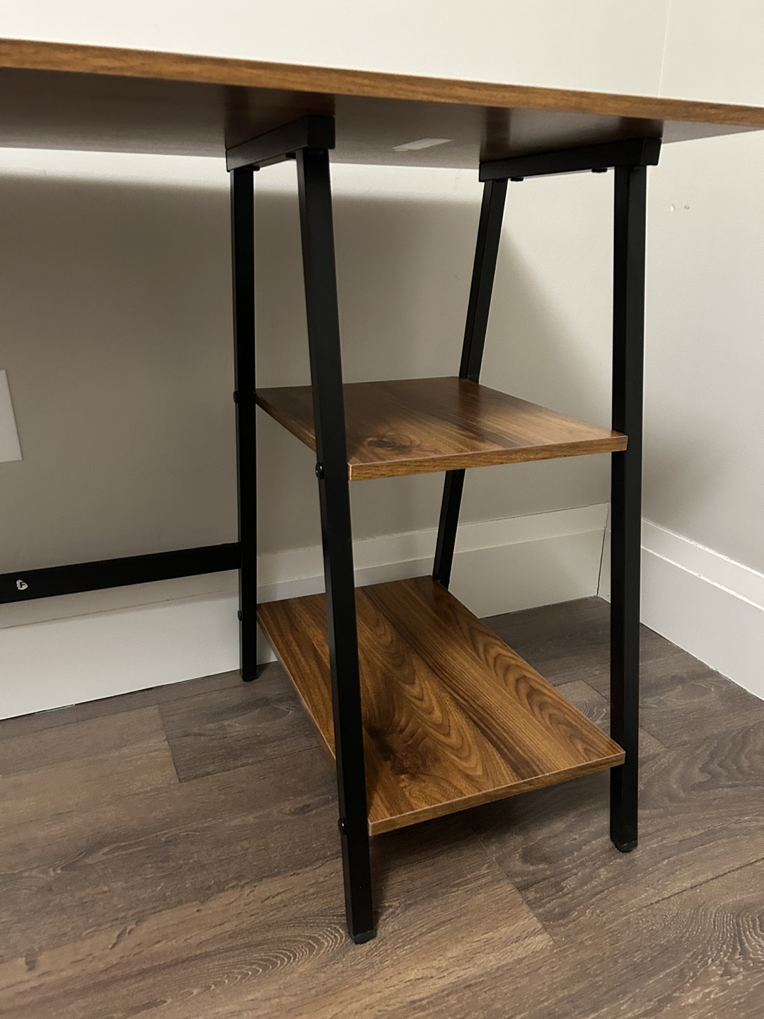 Modern Wood Desk with Storage Shelves - photo 4