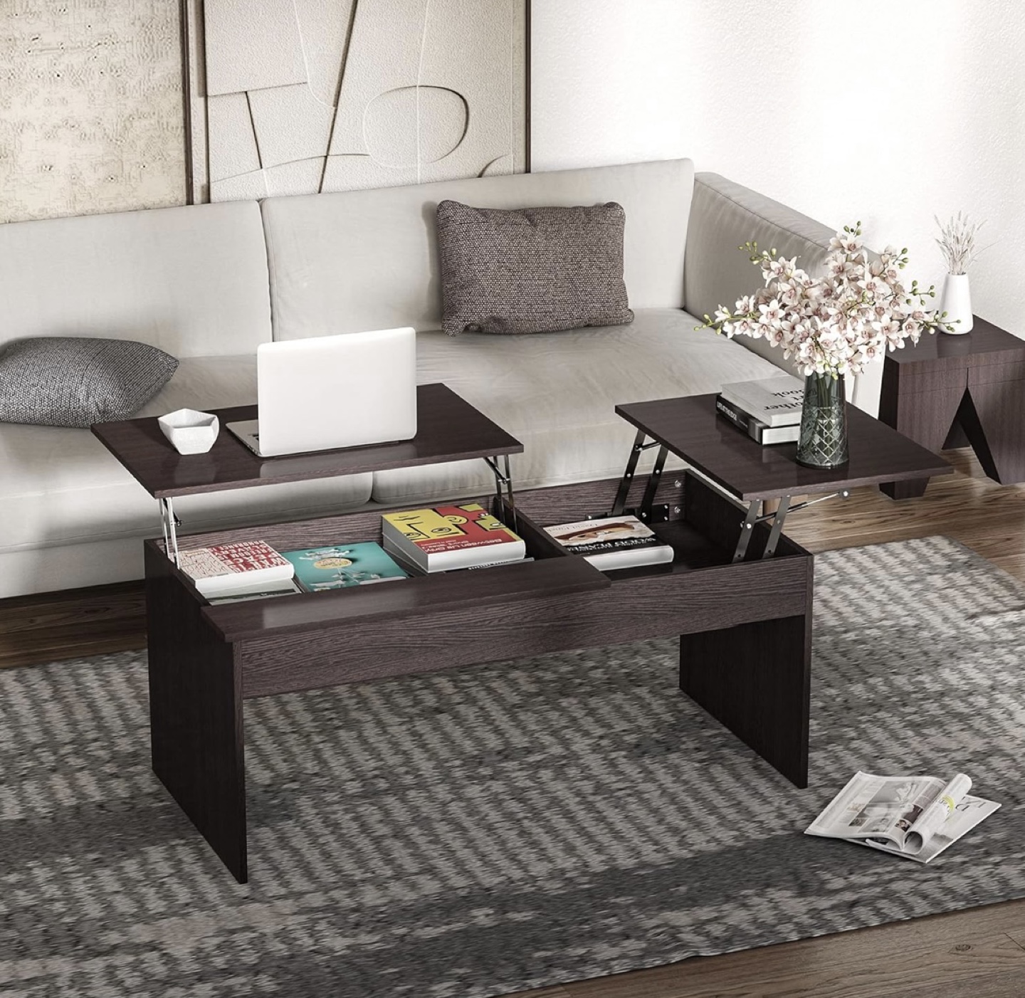 HOMCOM Lift-Top Coffee Table with Storage