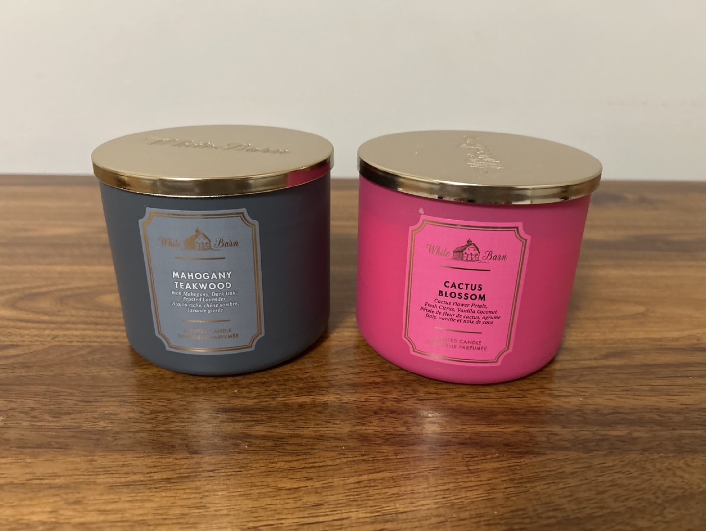 White Barn 3-Wick Candles - Mahogany Teakwood & Cactus Blossom